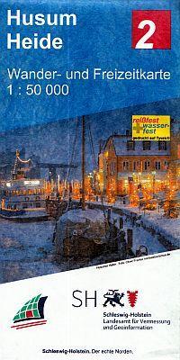 2 Husum - Heide Topographische Freizeitkarte 1:50.000 - Landesvermessungsamt Schleswig-Holstein - Wanderkarte Sorry, Titelbild fehlt