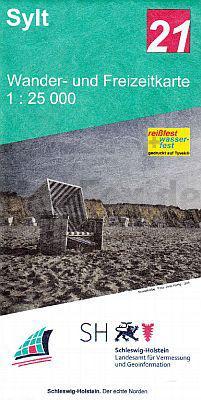 21 Insel Sylt Topographische Freizeitkarte 1:25.000 - Landesvermessungsamt Schleswig-Holstein - Wanderkarte Sorry, Titelbild fehlt
